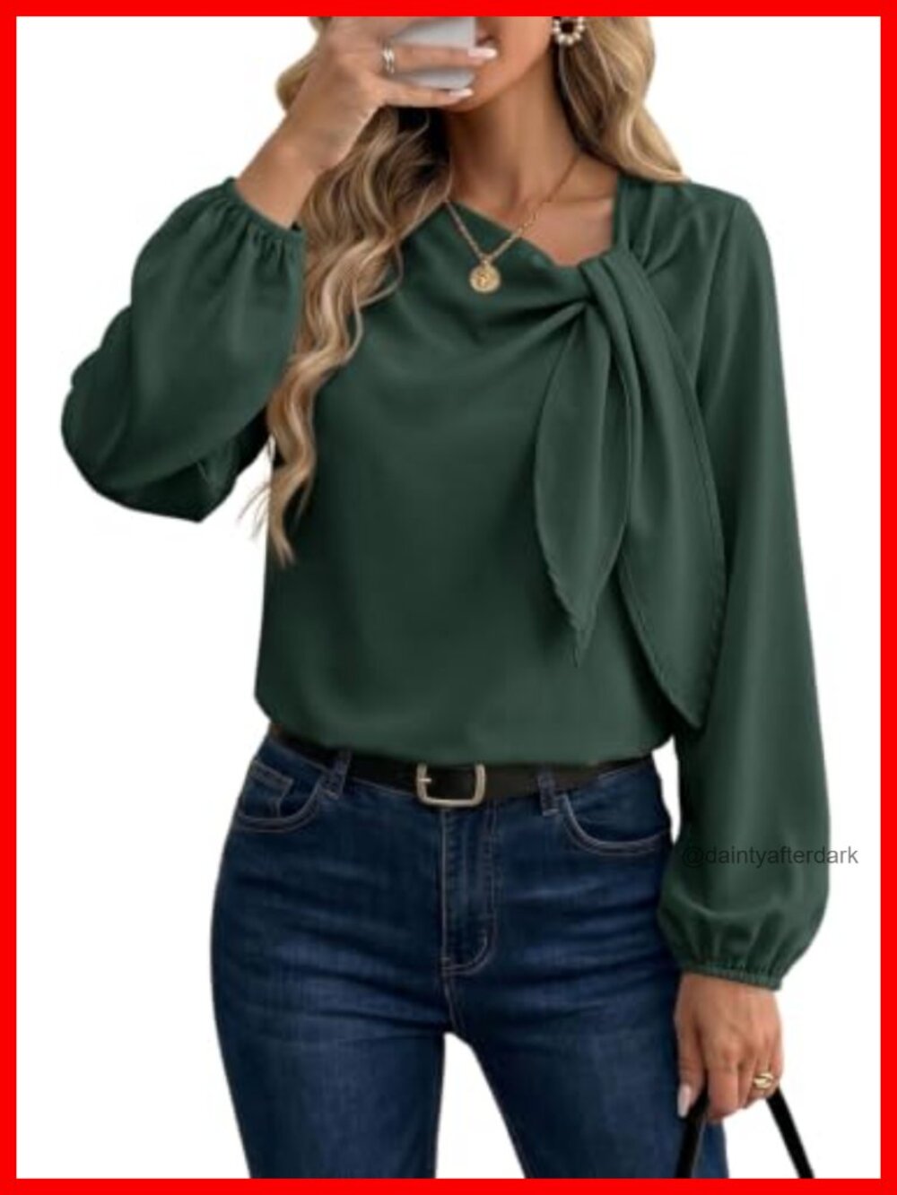 Women's Asymmetrical Neck Long Sleeve Business Casual Top
